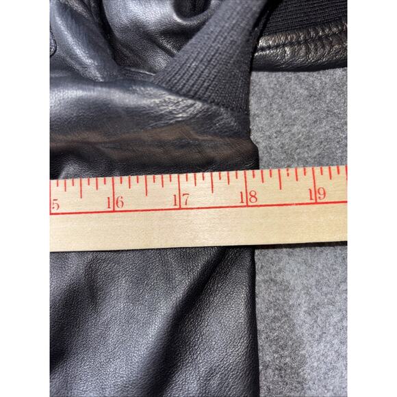 Trouve' Leather Jacket Sz Large Black Knit Sleeves Moto Asymmetrical Zipper Soft - Picture 5 of 9